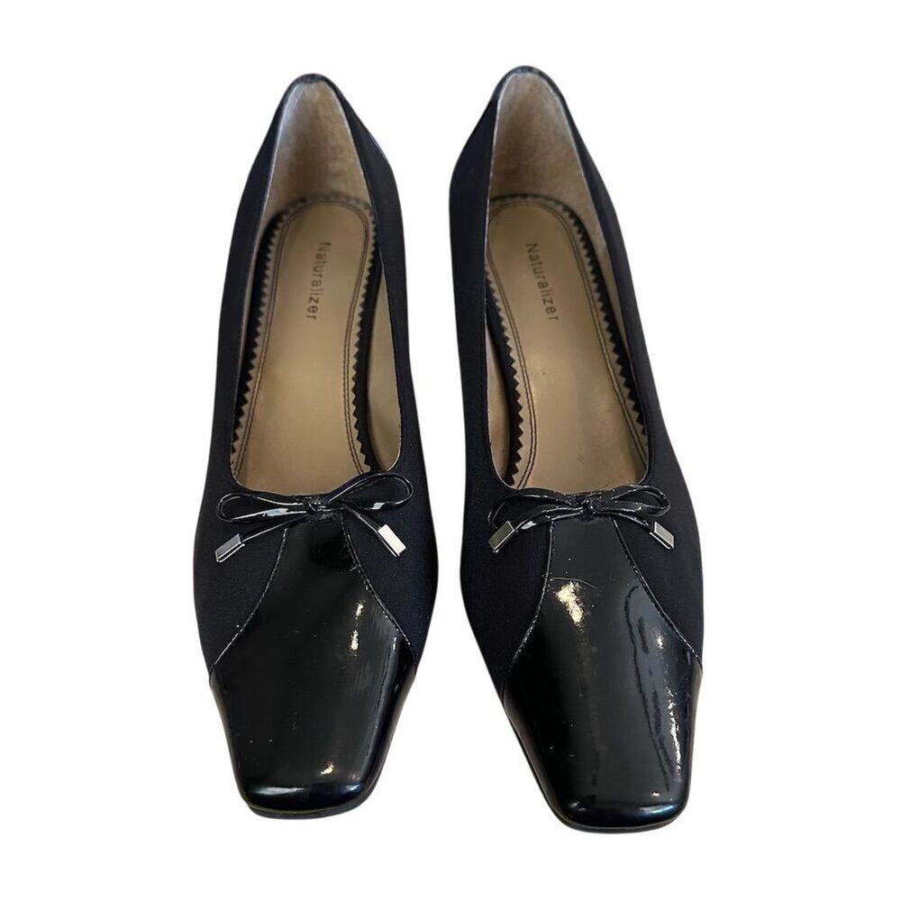 Naturalizer Women's Black Patent Leather Bow Pumps Size 9 Formal Heels